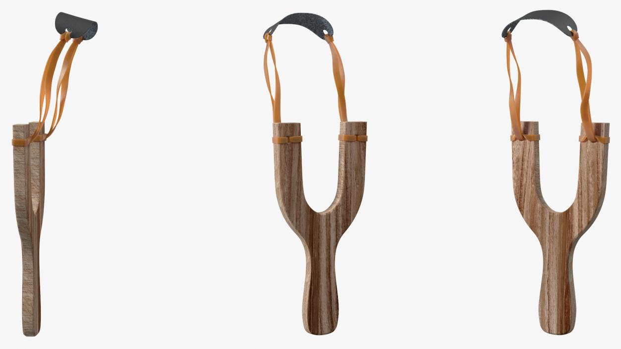 3D Slingshot Catapult Dark Wood model