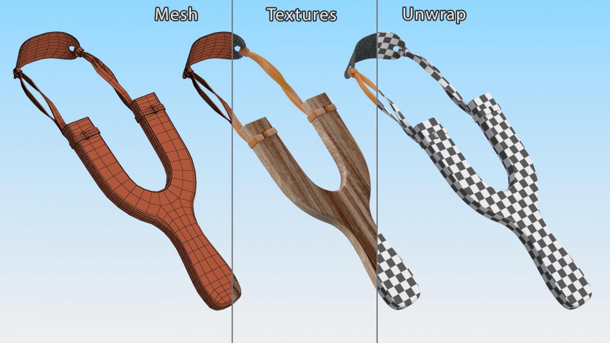 3D Slingshot Catapult Dark Wood model