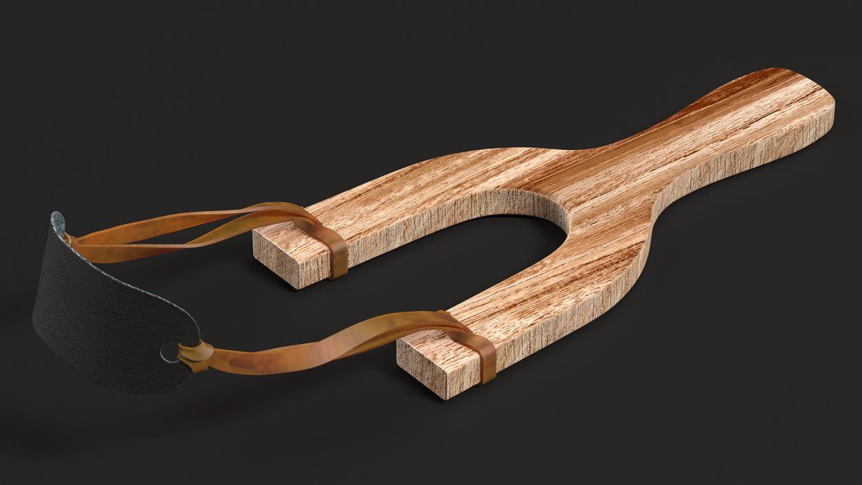 3D Slingshot Catapult Dark Wood model