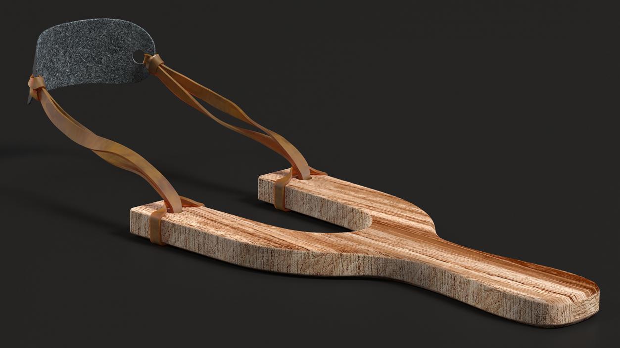 3D Slingshot Catapult Dark Wood model