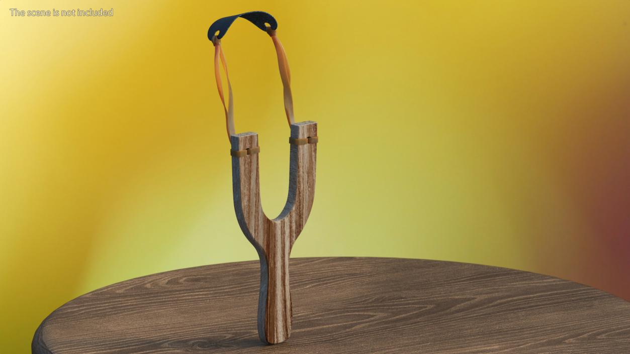 3D Slingshot Catapult Dark Wood model