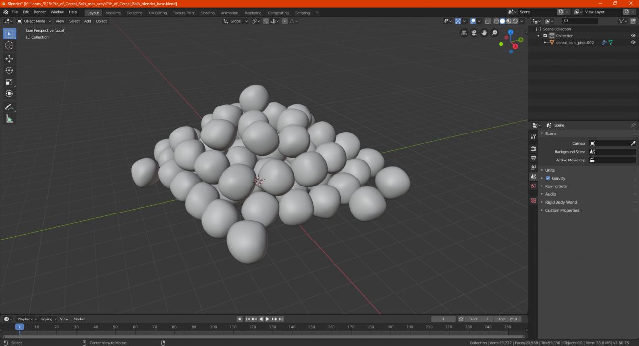 3D model Pile of Cereal Balls