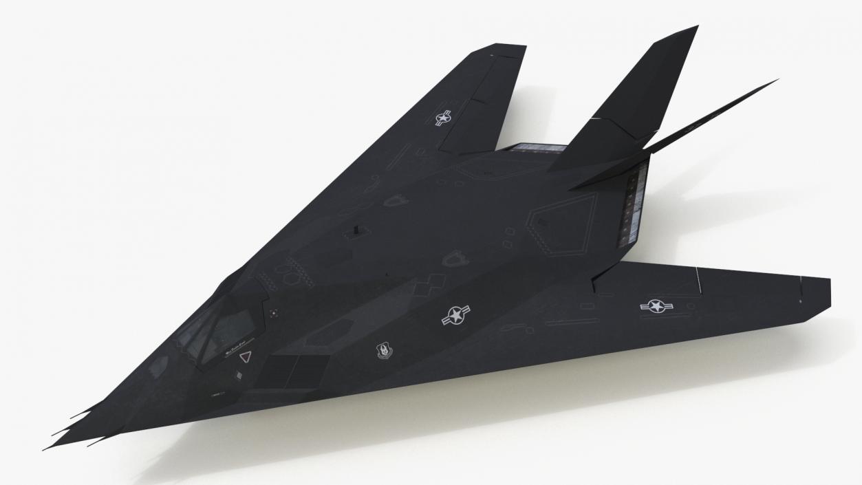 3D Lockheed F-117 Nighthawk Stealth Aircraft Rigged model