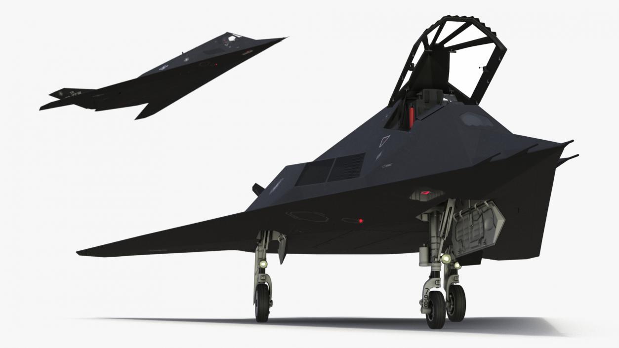 3D Lockheed F-117 Nighthawk Stealth Aircraft Rigged model