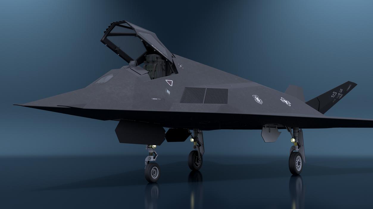 3D Lockheed F-117 Nighthawk Stealth Aircraft Rigged model