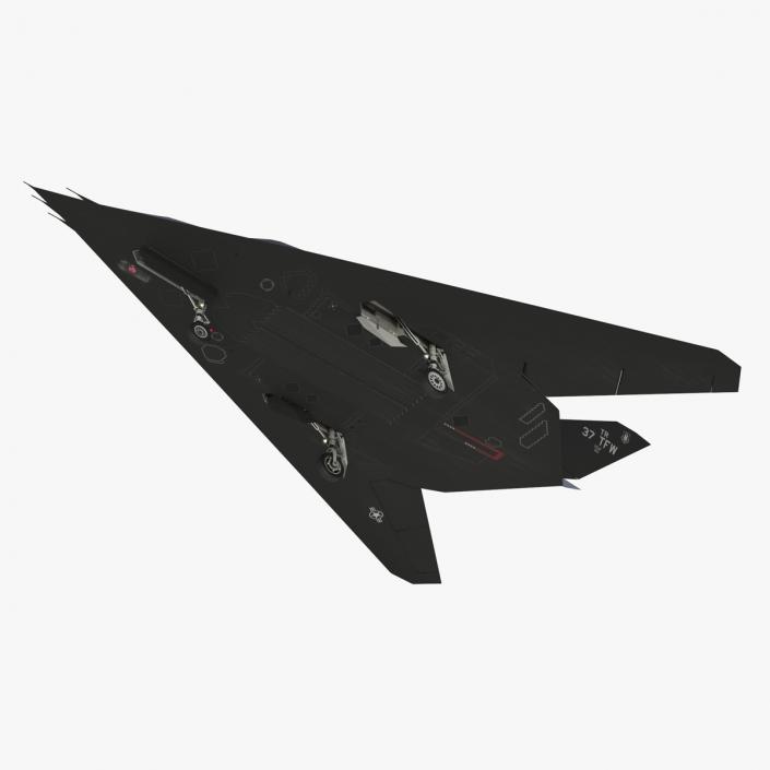 3D Lockheed F-117 Nighthawk Stealth Aircraft Rigged model