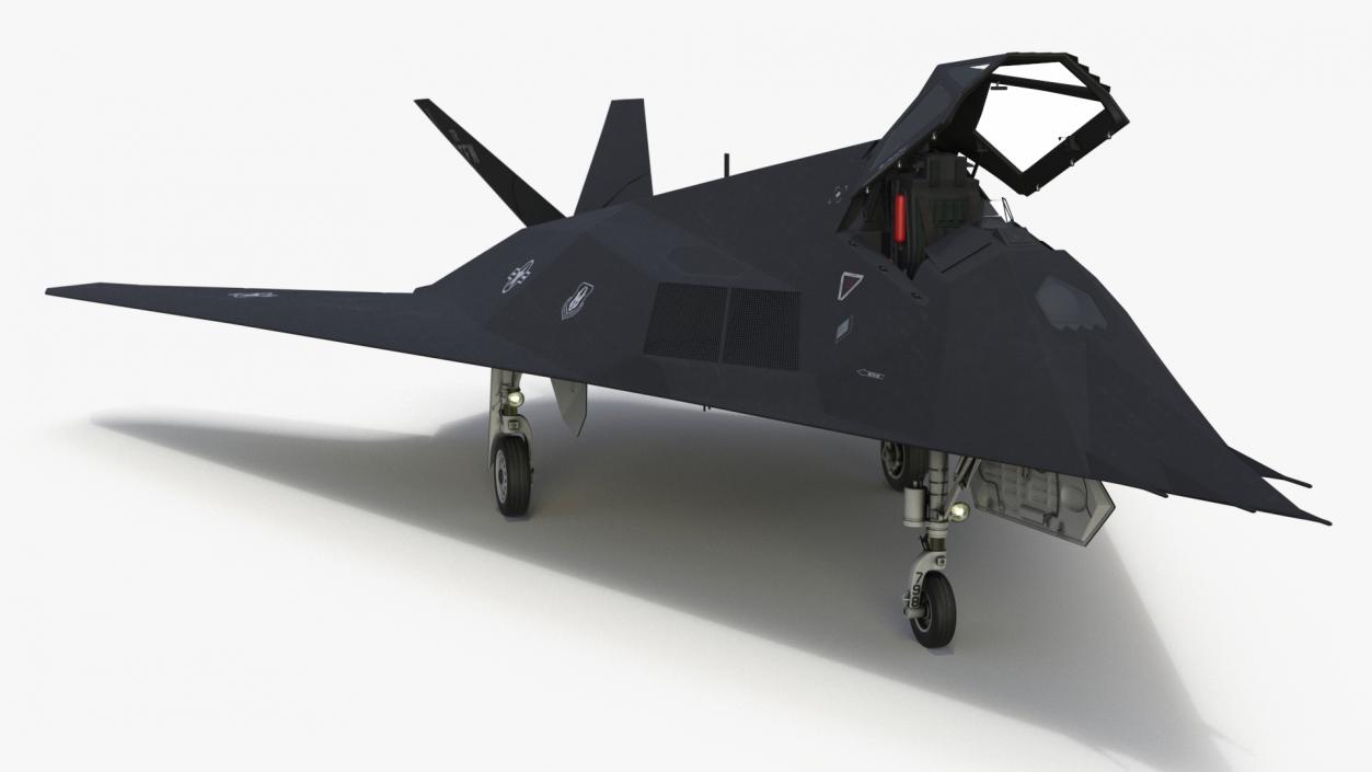 3D Lockheed F-117 Nighthawk Stealth Aircraft Rigged model