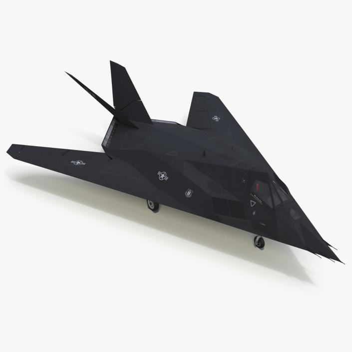 3D Lockheed F-117 Nighthawk Stealth Aircraft Rigged model