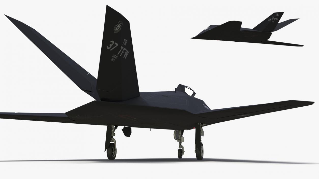 3D Lockheed F-117 Nighthawk Stealth Aircraft Rigged model