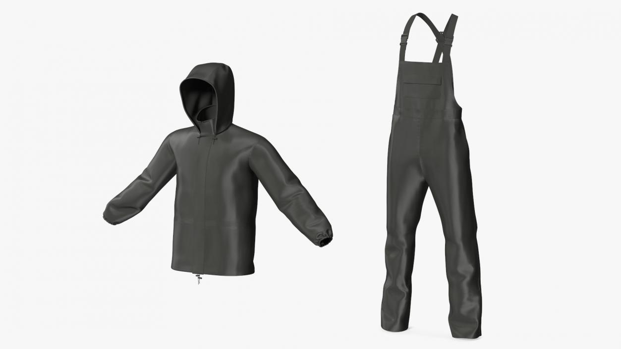 Unisex Black Rain Suit 3D