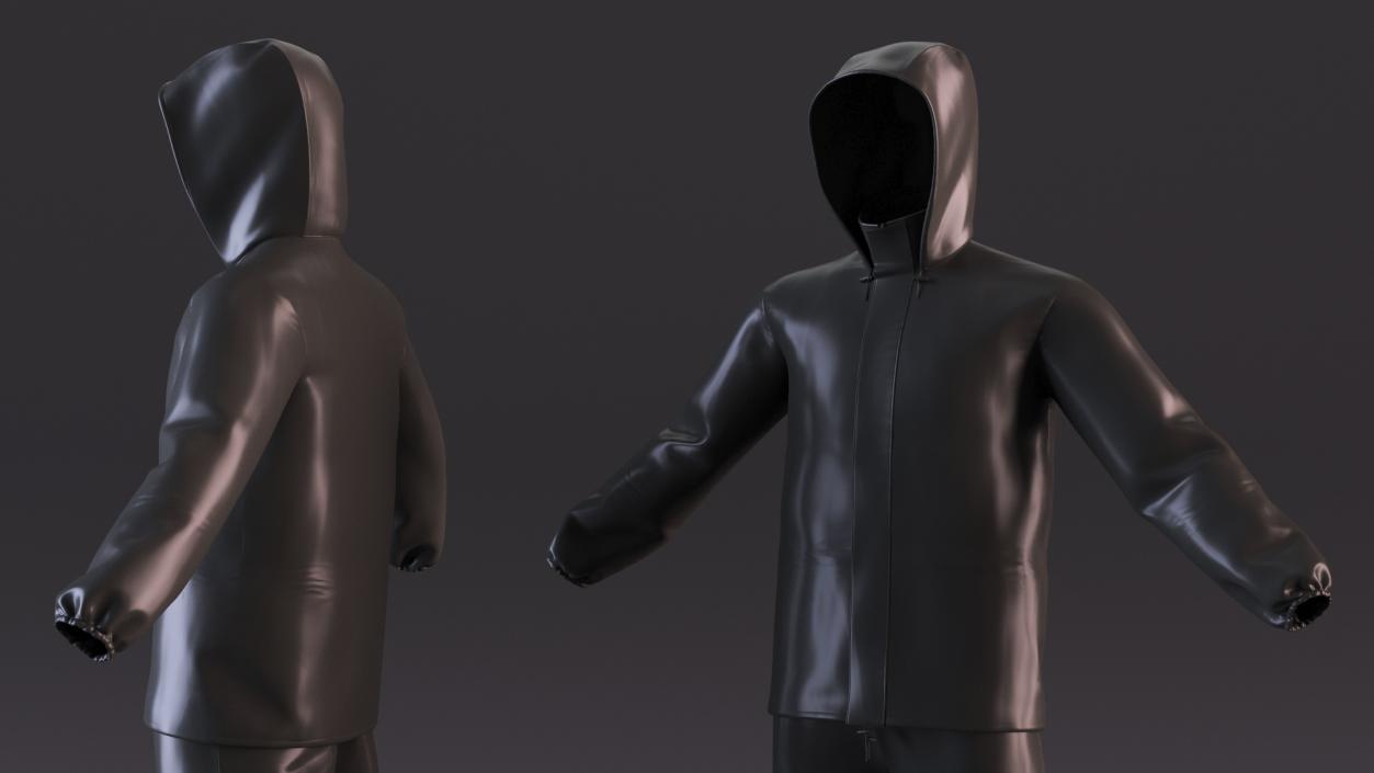 Unisex Black Rain Suit 3D