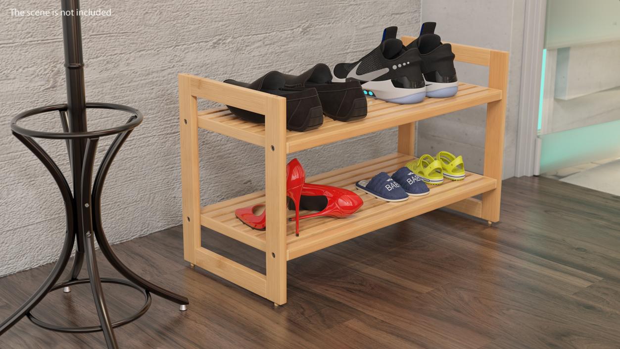 3D Wooden Stackable Shoe Rack