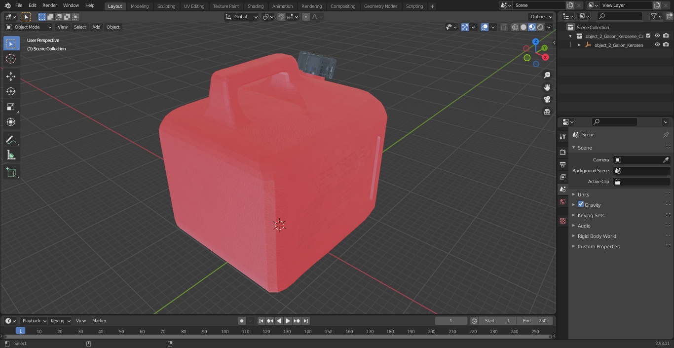 Plastic Gas Can 2 Gallon 3D model