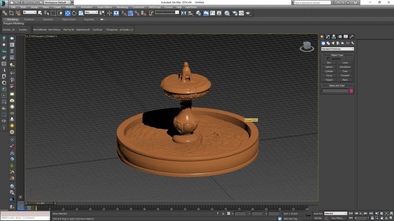 Classic Stone Garden Fountain for 3D Print 3D