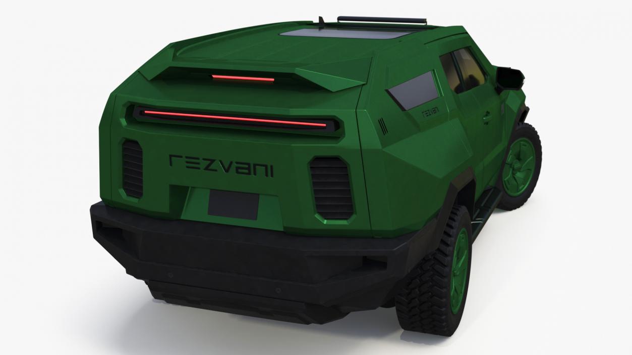 2024 Rezvani Vengeance Armored SUV Green Rigged 3D