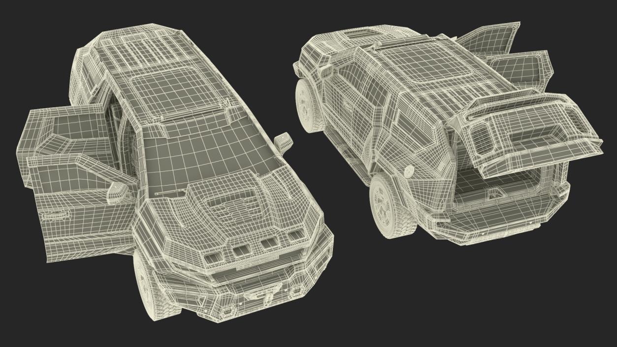 2024 Rezvani Vengeance Armored SUV Green Rigged 3D