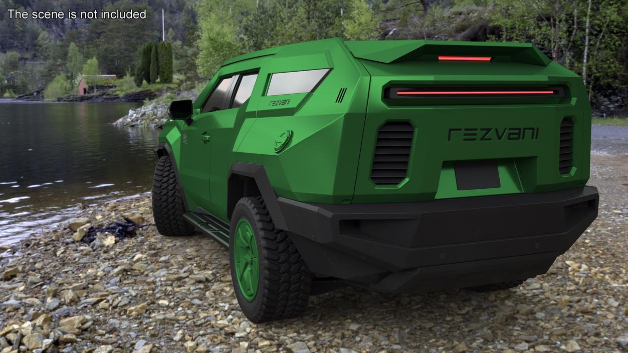 2024 Rezvani Vengeance Armored SUV Green Rigged 3D