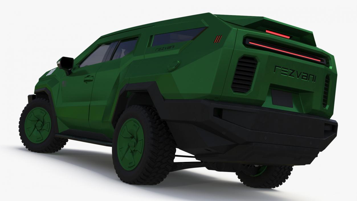 2024 Rezvani Vengeance Armored SUV Green Rigged 3D