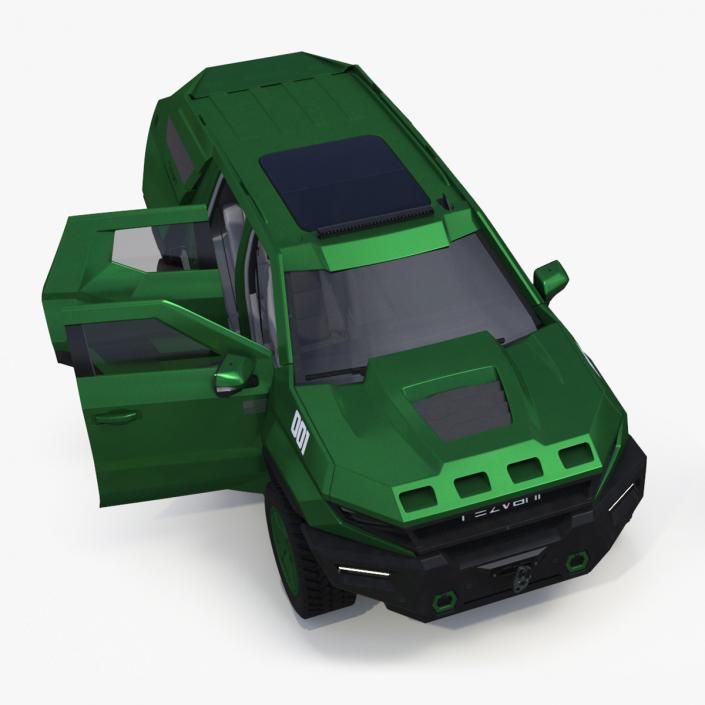 2024 Rezvani Vengeance Armored SUV Green Rigged 3D