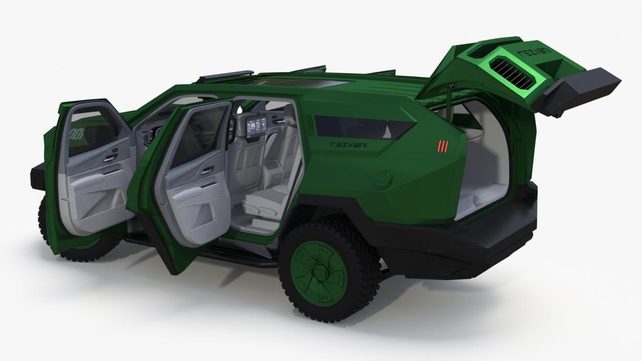 2024 Rezvani Vengeance Armored SUV Green Rigged 3D