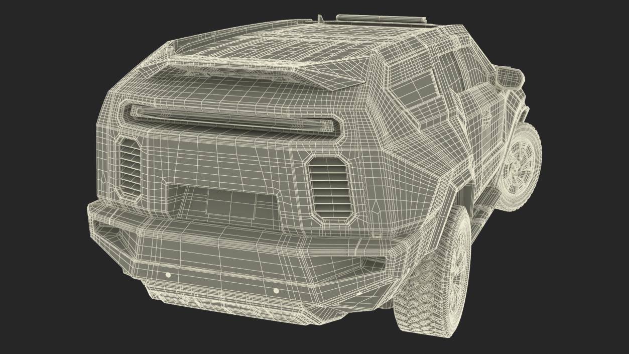 2024 Rezvani Vengeance Armored SUV Green Rigged 3D