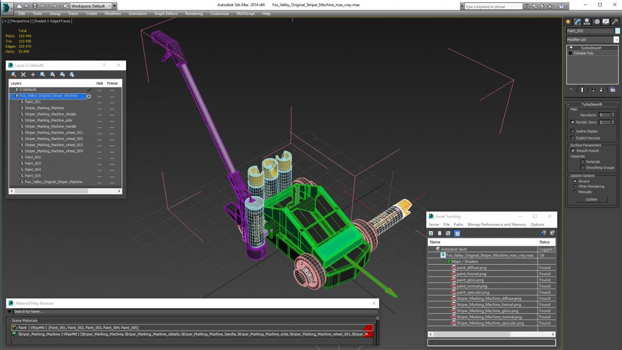 3D model Fox Valley Original Striper Machine