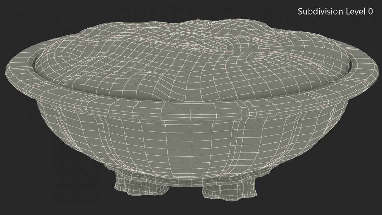 Flower Pot with Soil Fur 3D model