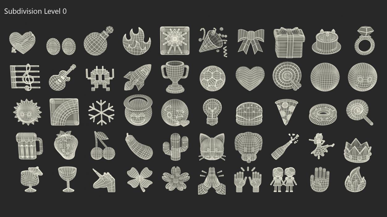 3D model Emojis Set