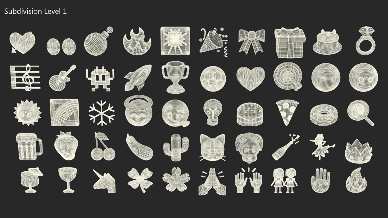 3D model Emojis Set