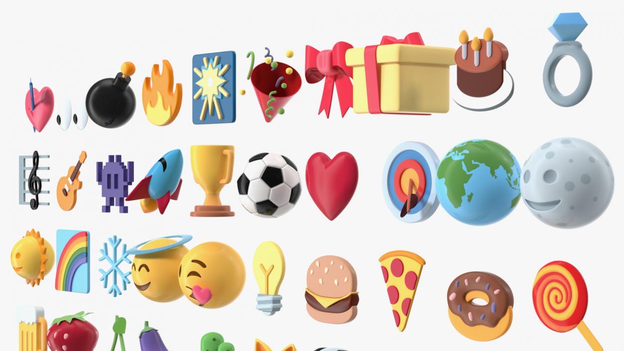 3D model Emojis Set