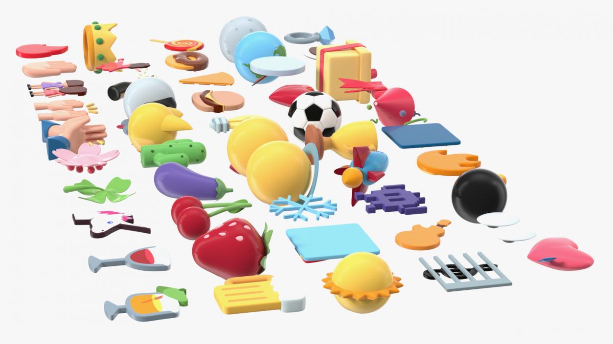 3D model Emojis Set