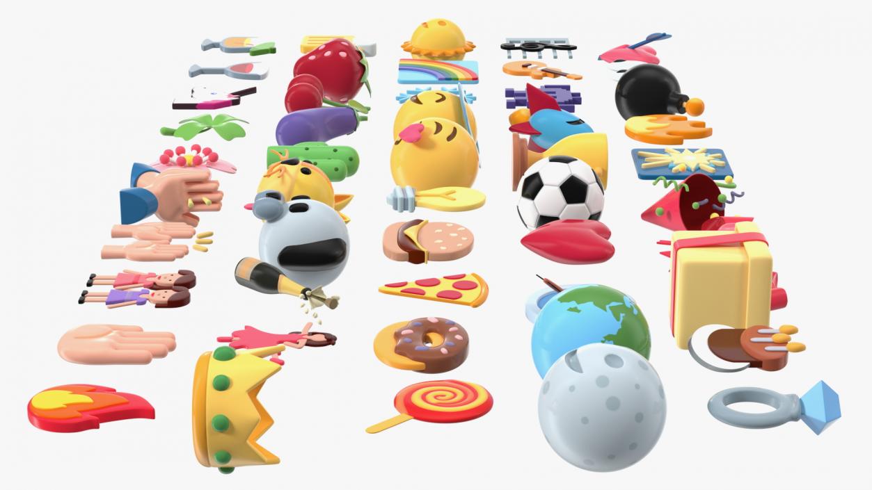 3D model Emojis Set