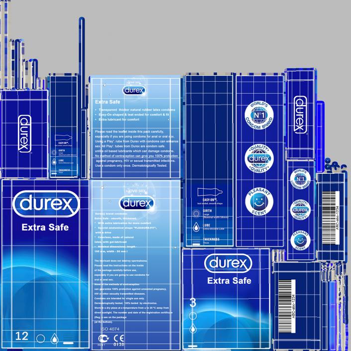 3D Condom Durex Box