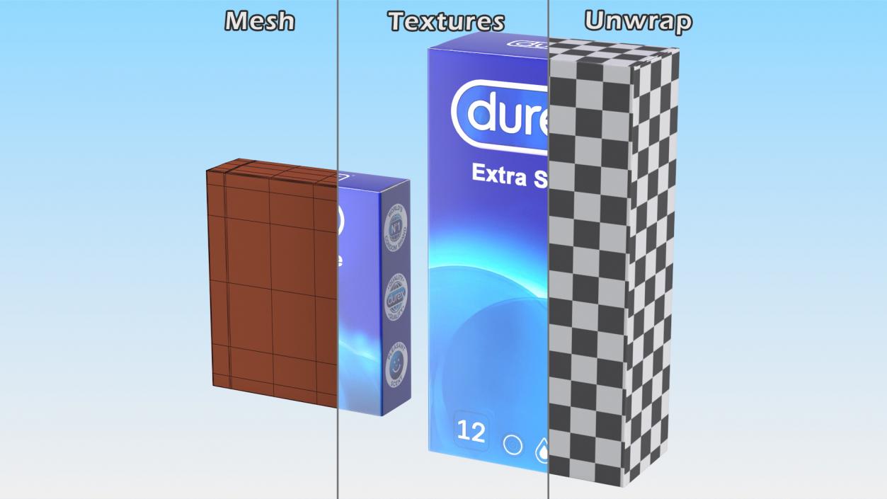 3D Condom Durex Box