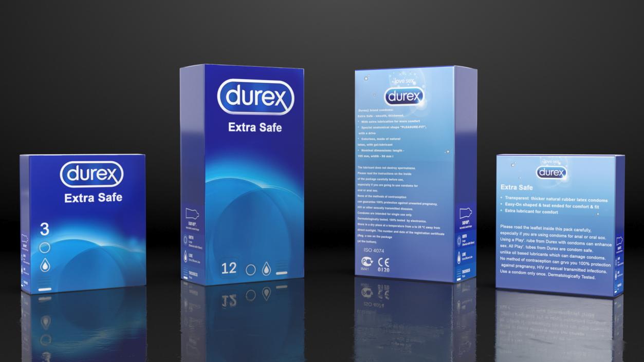 3D Condom Durex Box