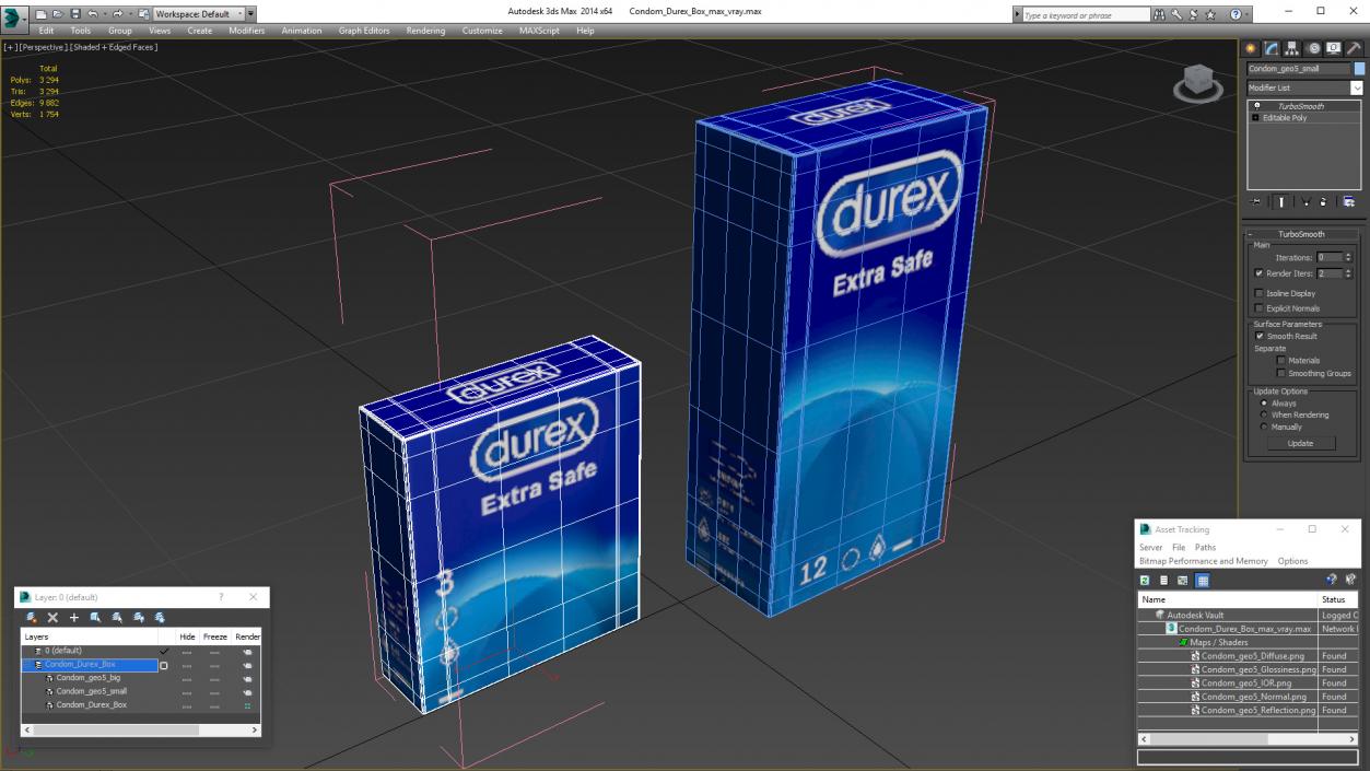 3D Condom Durex Box