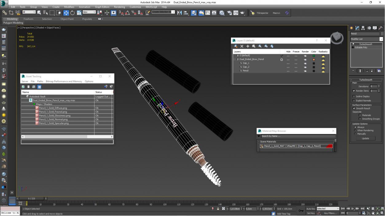 Dual Ended Brow Pencil 3D