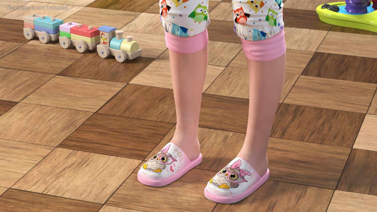 Girl Child Standing Pajamas 3D