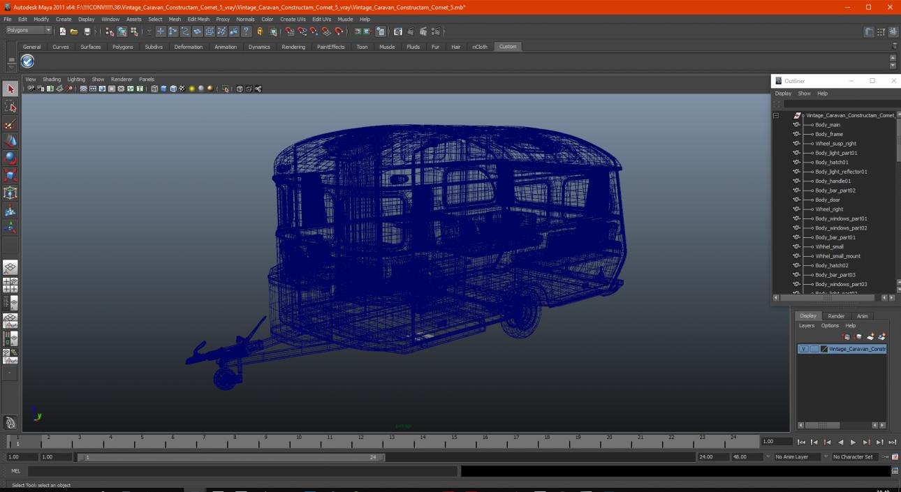 3D model Vintage Caravan Constructam Comet 5