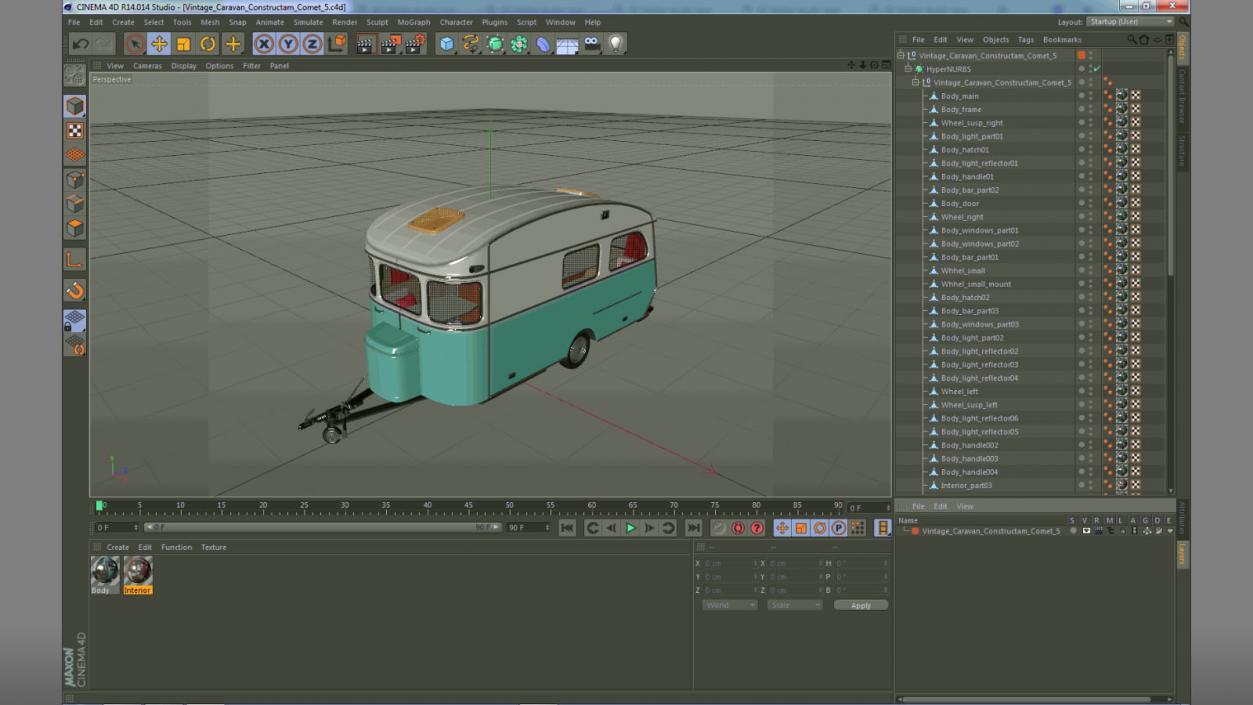 3D model Vintage Caravan Constructam Comet 5