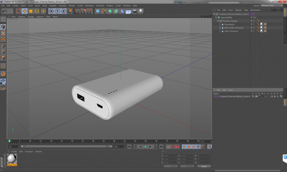 Compact External Battery Generic 3D