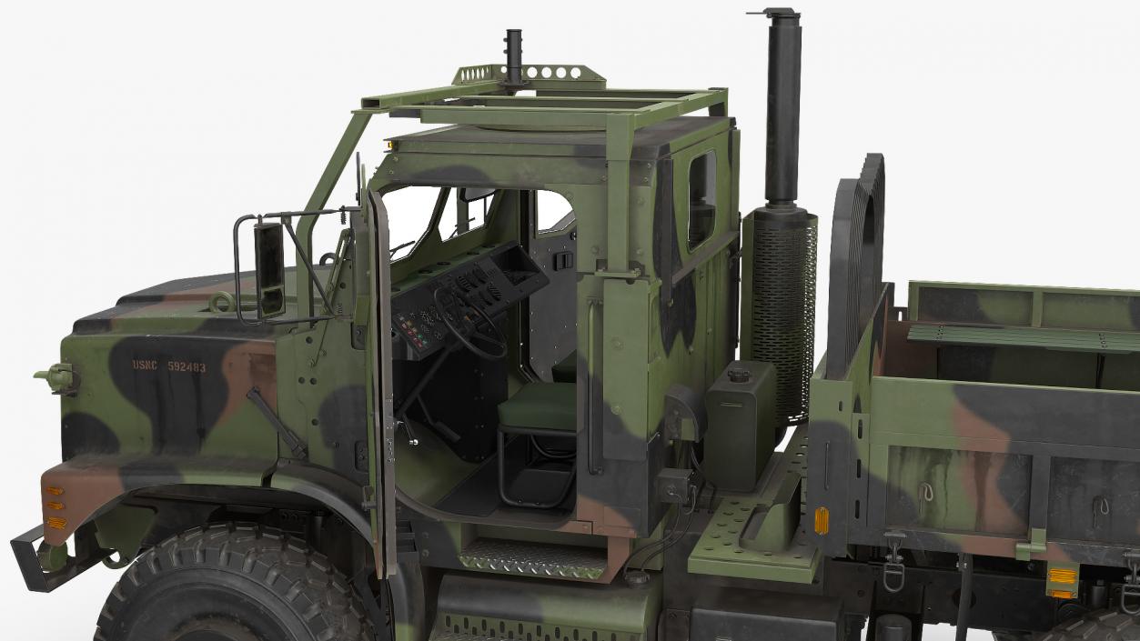 3D model Medium Tactical Vehicle 6x6 Dusty Rigged