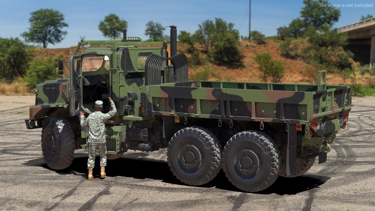 3D model Medium Tactical Vehicle 6x6 Dusty Rigged