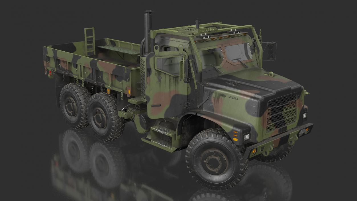 3D model Medium Tactical Vehicle 6x6 Dusty Rigged