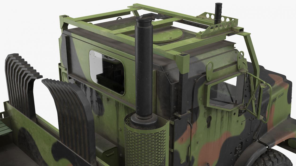 3D model Medium Tactical Vehicle 6x6 Dusty Rigged