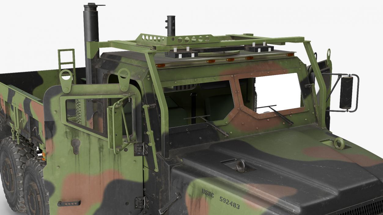 3D model Medium Tactical Vehicle 6x6 Dusty Rigged