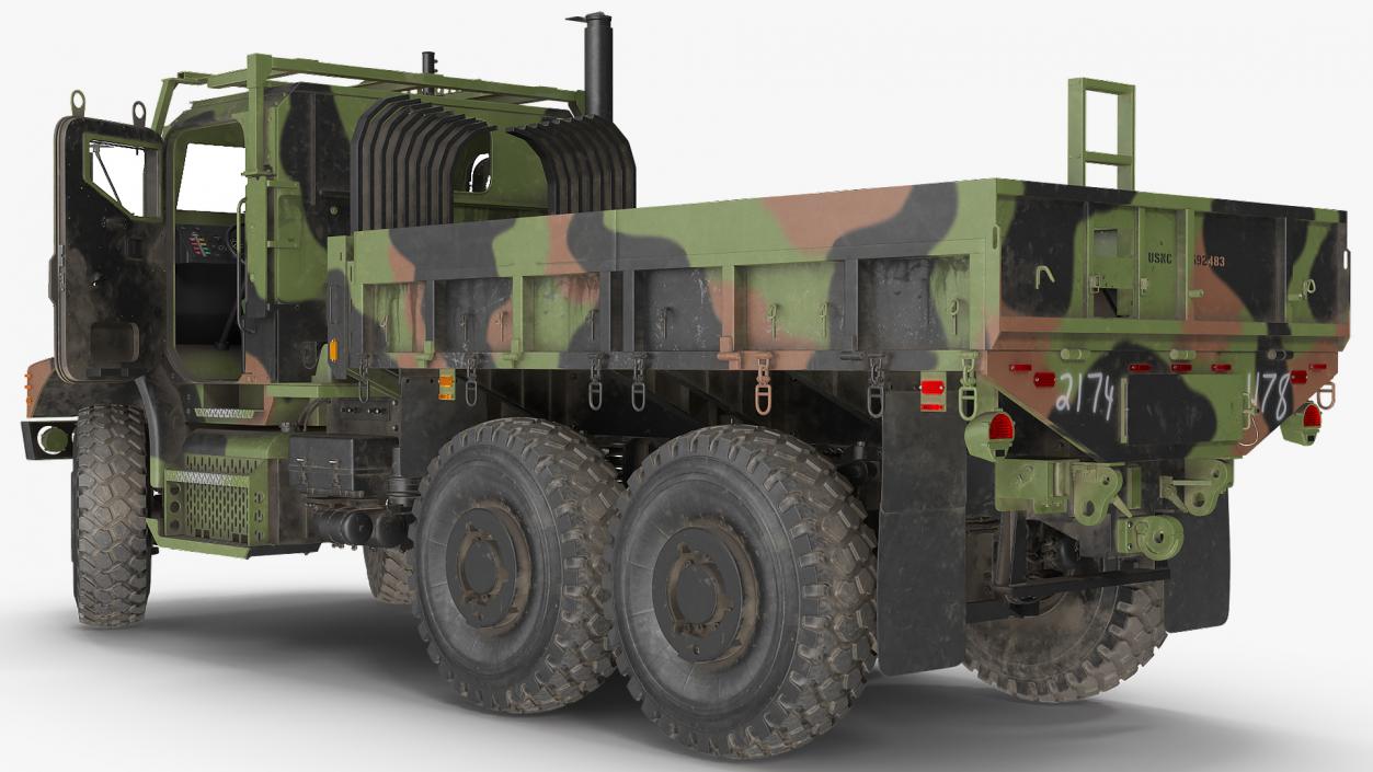 3D model Medium Tactical Vehicle 6x6 Dusty Rigged