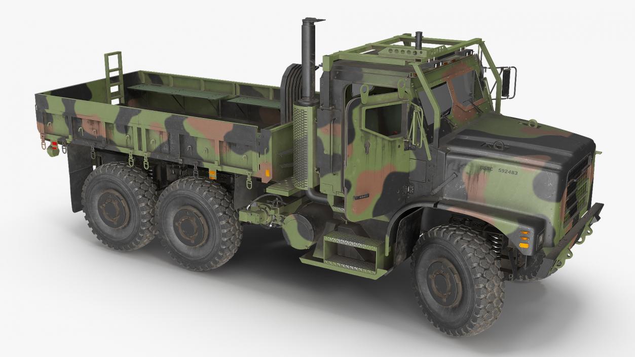 3D model Medium Tactical Vehicle 6x6 Dusty Rigged