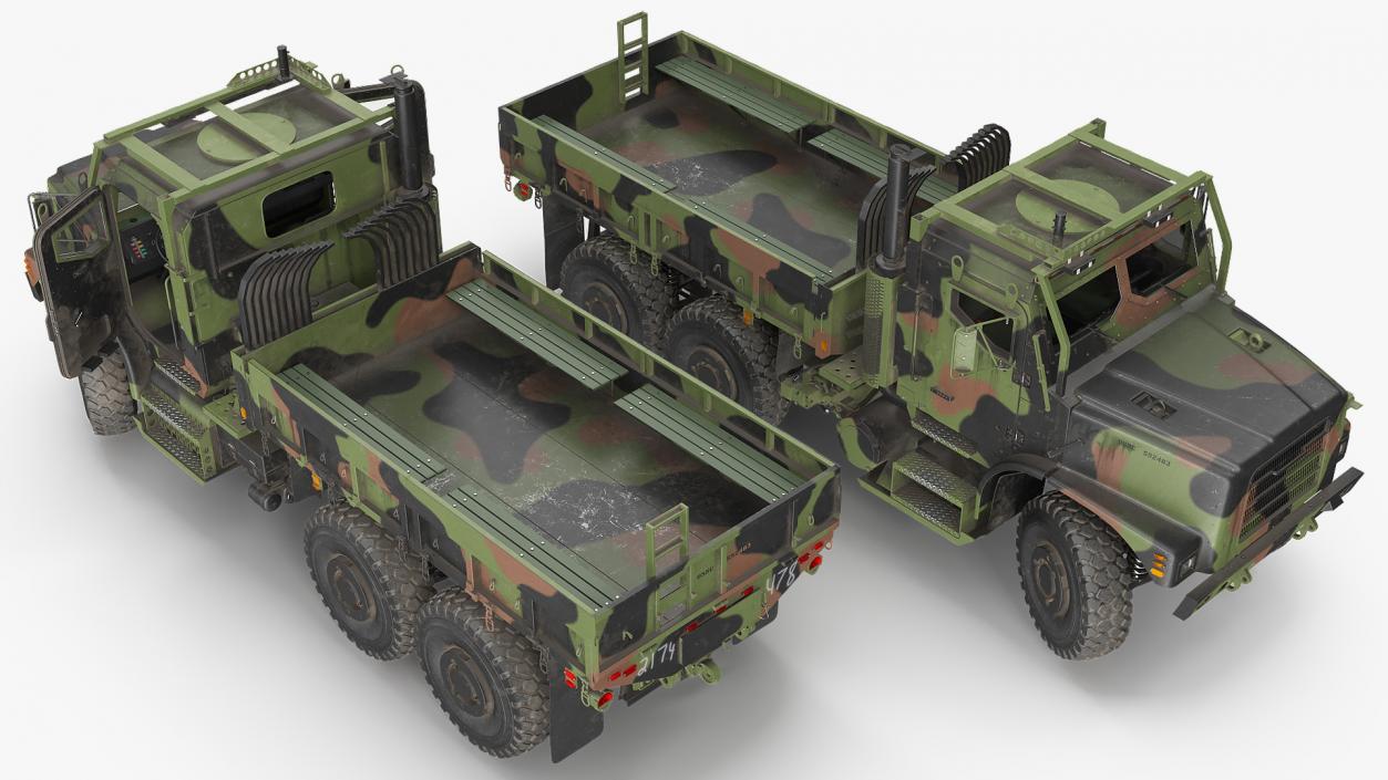 3D model Medium Tactical Vehicle 6x6 Dusty Rigged