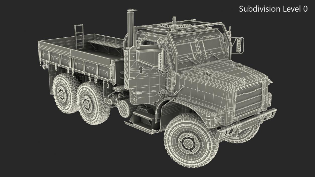 3D model Medium Tactical Vehicle 6x6 Dusty Rigged